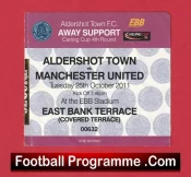 Aldershot Town v Manchester United 2011 – Match Ticket