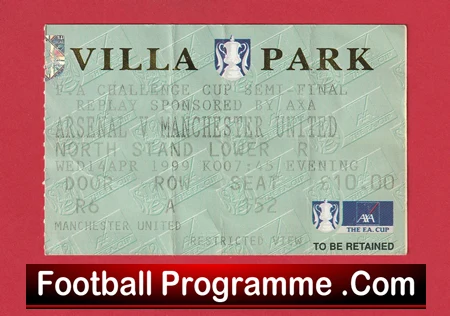 Arsenal v Manchester United 1999 - Ticket THE Giggs Wonder Goal - Image 2
