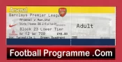 Arsenal v Manchester United 2008 – Match Ticket