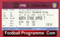 Aston Villa v Manchester United 2008 – Match Ticket FA Cup