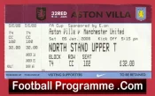 Aston Villa v Manchester United 2008 – Match Ticket FA Cup