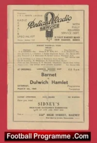 Barnet v Dulwich Hamlet 1949 – London Senior Cup