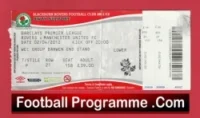 Blackburn Rovers v Manchester United 2012 – Football Ticket