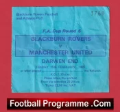 Blackburn Rovers v Manchester United 1985 – Football Ticket