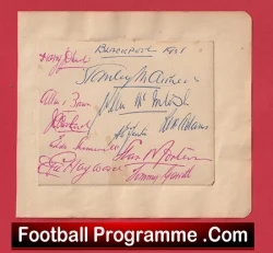 Blackpool Football Club Multi Autographed Signed Sheet 1951 - football programme