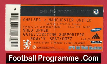 Chelsea v Manchester United 2007 - Football Ticket - Image 2