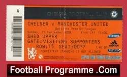 Chelsea v Manchester United 2007 - Football Ticket - football memorabilia
