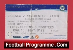 Chelsea v Manchester United 2010 - Football Ticket - football memorabilia