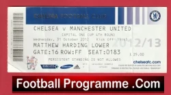 Chelsea v Manchester United 2012 - Football Ticket - football memorabilia