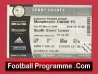 Derby County v Manchester United 2008 – Match Ticket