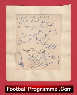 Doncaster Rovers Football Club Multi Autographed Signed Sheet 1950 - 1951 - football programme