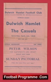 Dulwich Hamlet v Casuals 1939 – 1930s Old Football Programme