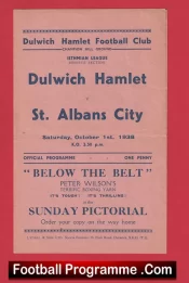 Dulwich Hamlet v St Albans City 1938 – 1930s Old Programmes