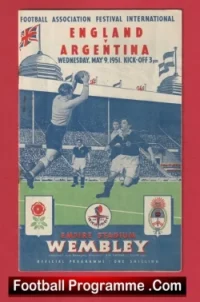 England v Argentina 1951 – Football Programme