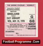 England v Germany 1970 – Match Ticket