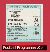England v Germany 1975 – FootballTicket
