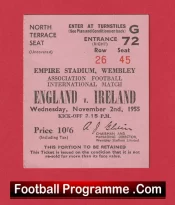 England v Ireland 1955 – Football Ticket 1950’s