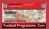 England v Northern Ireland 2005 – Match Ticket Directors Box Man Utd