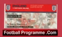 England v Northern Ireland 2005 – Match Ticket Directors Box Man Utd