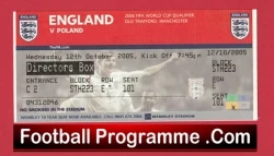 England v Poland 2005 - Match Ticket Directors Box Man Utd - football memorabilia