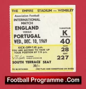 England v Portugal 1969 – Match Ticket