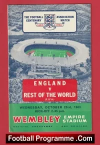 England v Rest Of The World 1963 –  Bobby Charlton + Eusebio