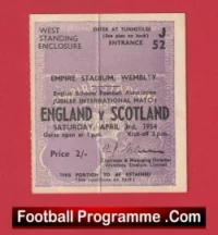 England v Scotland 1954 – Football Ticket