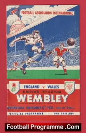 England v Wales 1952 – 1950s Football Programme