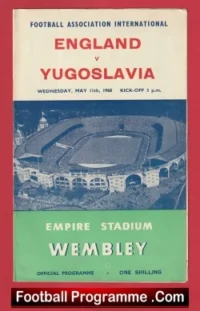 England v Yugoslavia 1960 + Bobby Charlton