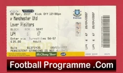 Everton v Manchester United 2007 - Match Ticket - football memorabilia
