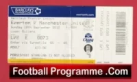 Everton v Manchester United 2010 – Match Ticket