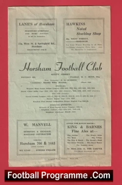 Horsham v Littlehampton 1949 - 1940s Football Programmes - football programme