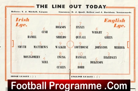 Ireland Football League v English League 1953 - Windsor Park Belfast - Image 3