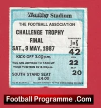 Kidderminster Harriers v Burton Albion 1987 – Trophy Cup Final Ticket