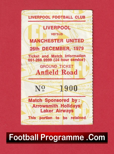 Liverpool v Manchester United 1979 - Football Ticket Kop End - Image 2