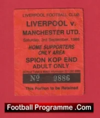 Liverpool v Manchester United 1988 – Football Ticket Kop End