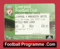 Liverpool v Manchester United 2009 – Football Match Ticket