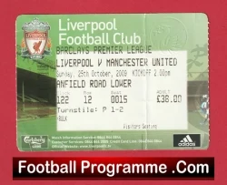 Liverpool v Manchester United 2009 - Football Match Ticket - football memorabilia