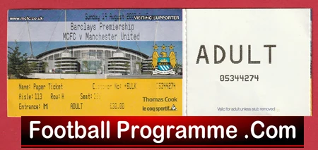 Manchester City v Manchester United 2007 - Football Ticket - Image 2