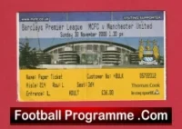 Manchester City v Manchester United 2008 – Match Ticket