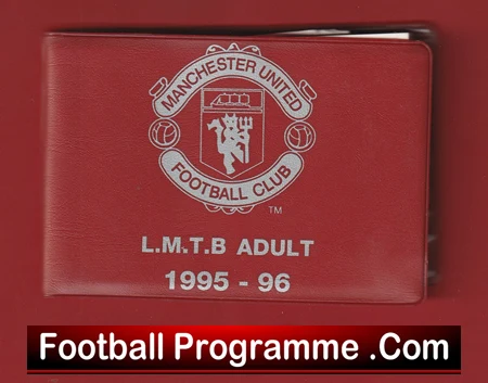 Manchester United Man Utd Season Ticket Book LMTB 1995 1996 - Image 2