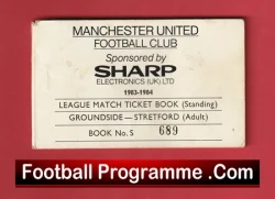 Manchester United Man Utd Season Ticket Book LMTB 1983 1984 - football memorabilia