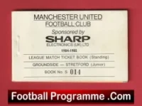Manchester United Man Utd Season Ticket Book LMTB 1984 1985