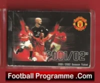 Manchester United Man Utd Season Ticket Book LMTB 2001 2002