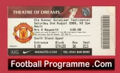 Manchester United Ole Gunnar Solskjaer 2008 – Testimonial Football Ticket