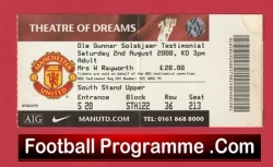 Manchester United Ole Gunnar Solskjaer 2008 - Testimonial Football Ticket - football memorabilia
