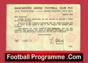 Manchester United Ticket Application League Cup Final 1983