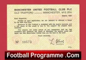Manchester United Ticket Application League Cup Final 1983