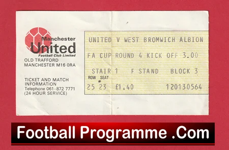 Manchester United v Arsenal 1978 - FA Cup Match Ticket - Image 2
