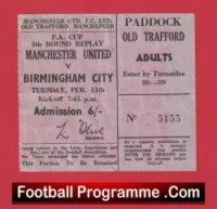 Manchester United v Birmingham City 1969 – FA Cup Replay Ticket